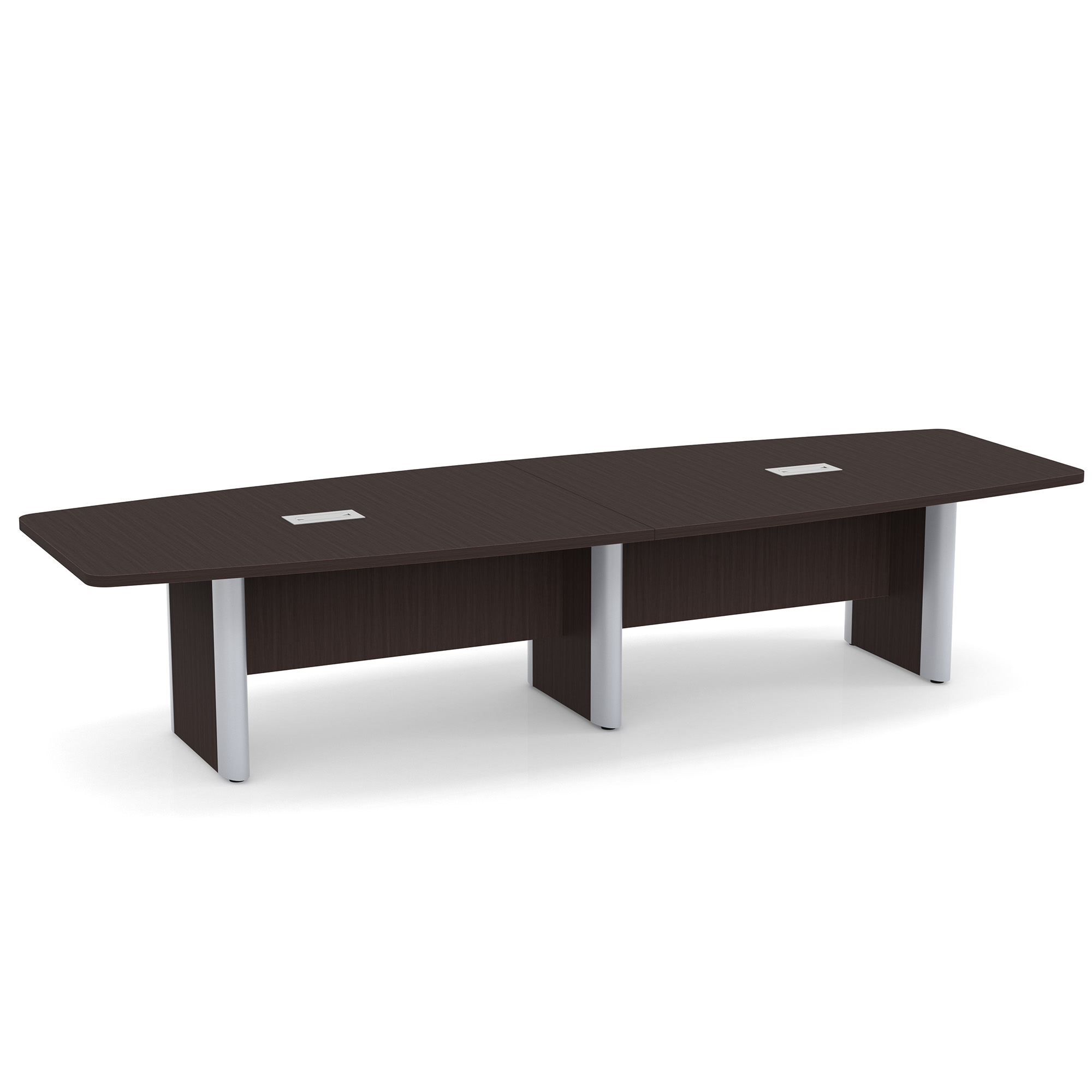 OfficeSource | OS Conference Tables | Boat Shaped Conference Table with Elliptical Base - Espresso