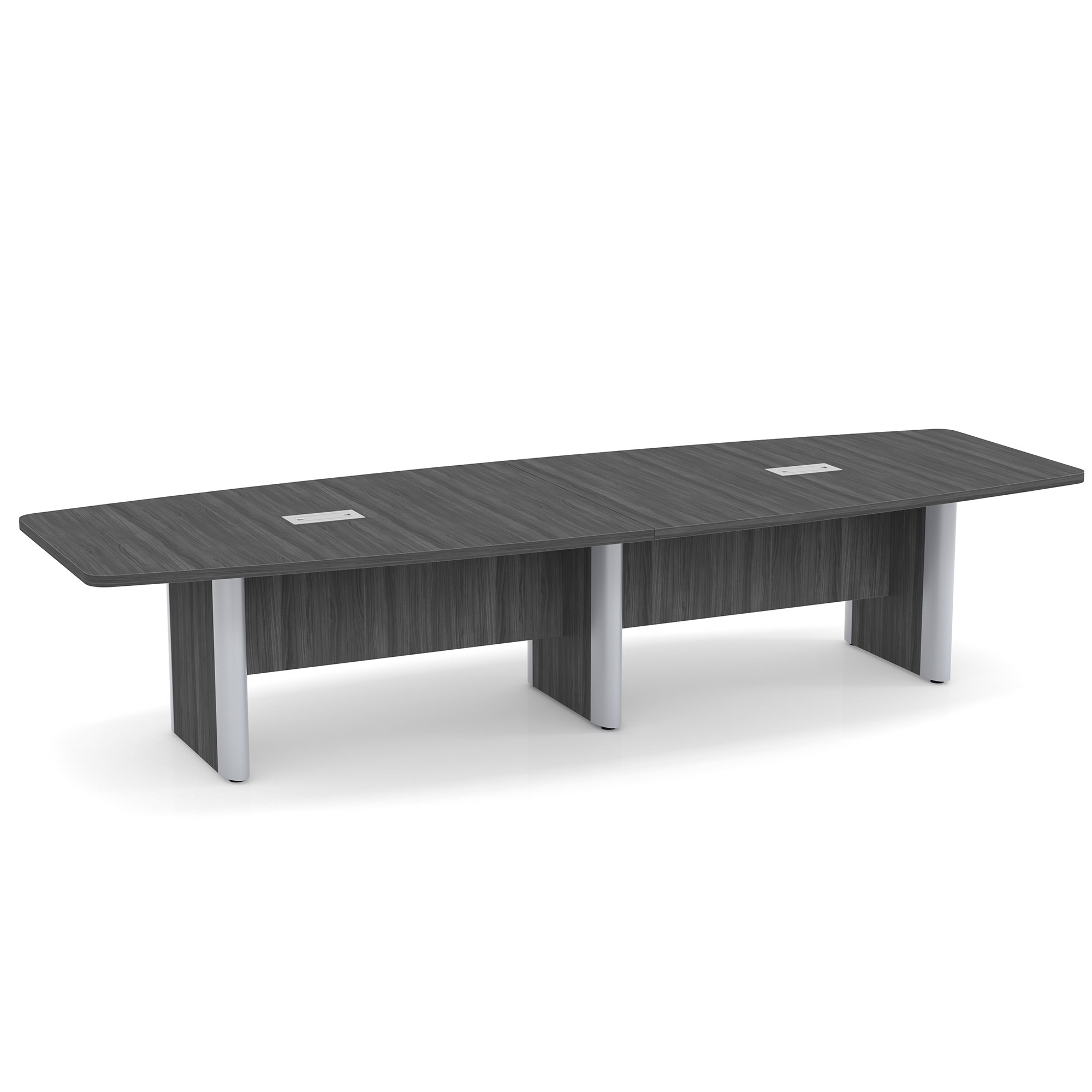 OfficeSource | OS Conference Tables | Boat Shaped Conference Table with Elliptical Base - Coastal Gray
