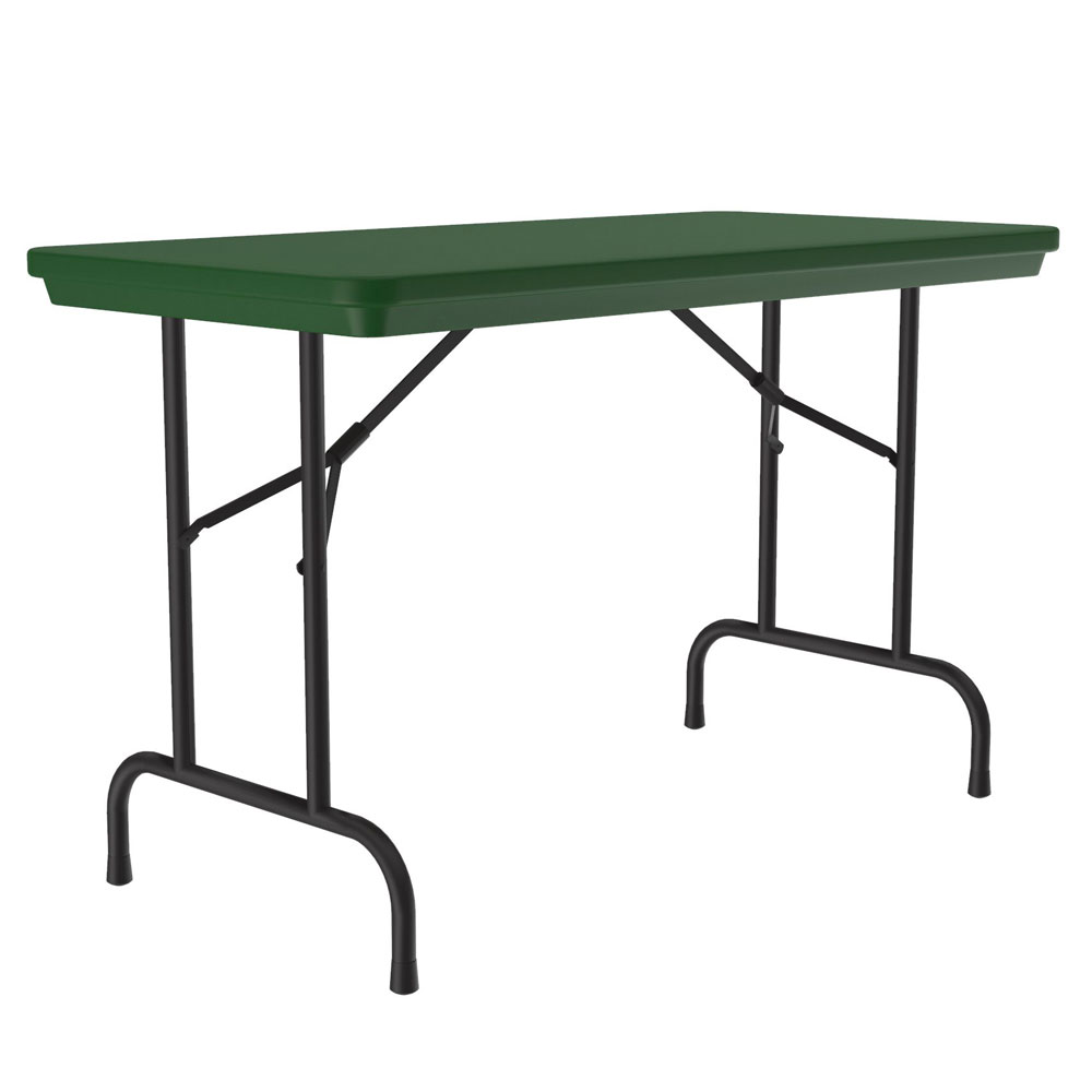 OfficeSource | Colorful Blow Mold Folding Tables | Fixed Height Blow Mold Table - 48'' x 24'' - Green