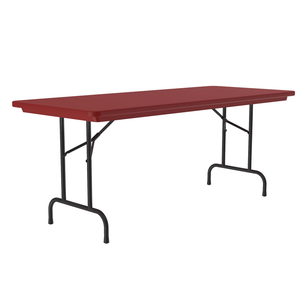 OfficeSource | Colorful Blow Mold Folding Tables | Fixed Height Blow Mold Table - 60'' x 30'' - Red