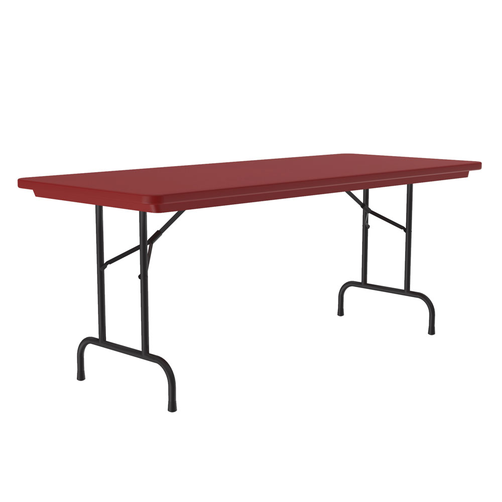 OfficeSource | Colorful Blow Mold Folding Tables | Fixed Height Blow Mold Table - 72'' x 30'' - Red