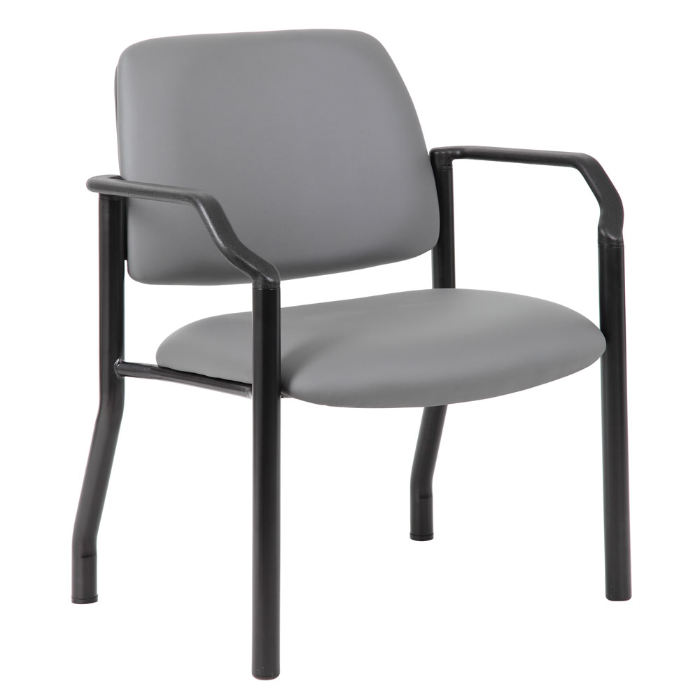 OfficeSource | Big & Tall | Guest Chair with Arms and Black Frame - 27.5"W