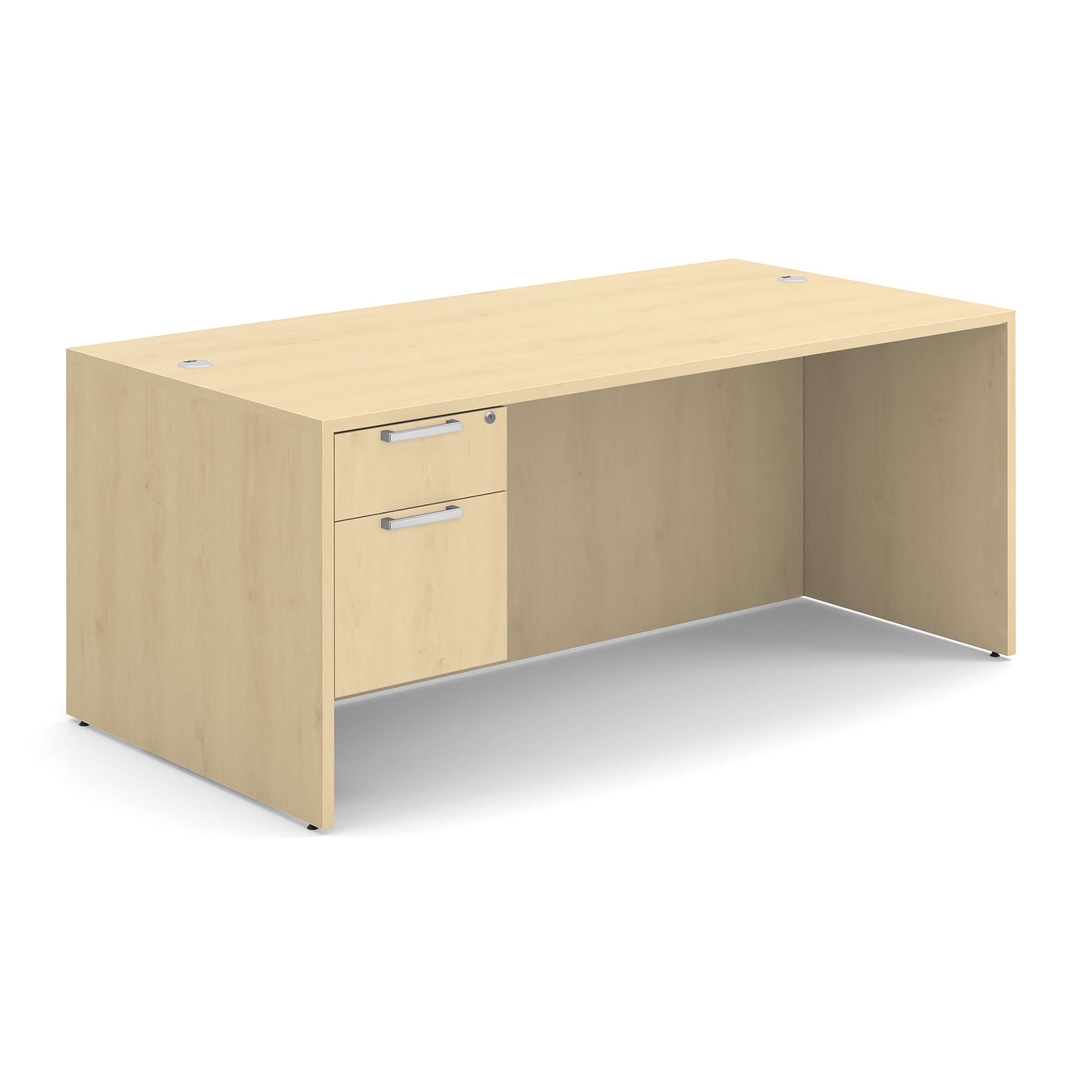 OS Laminate Single 3/4 Pedestal Desk - 71'' x 36'' - Maple