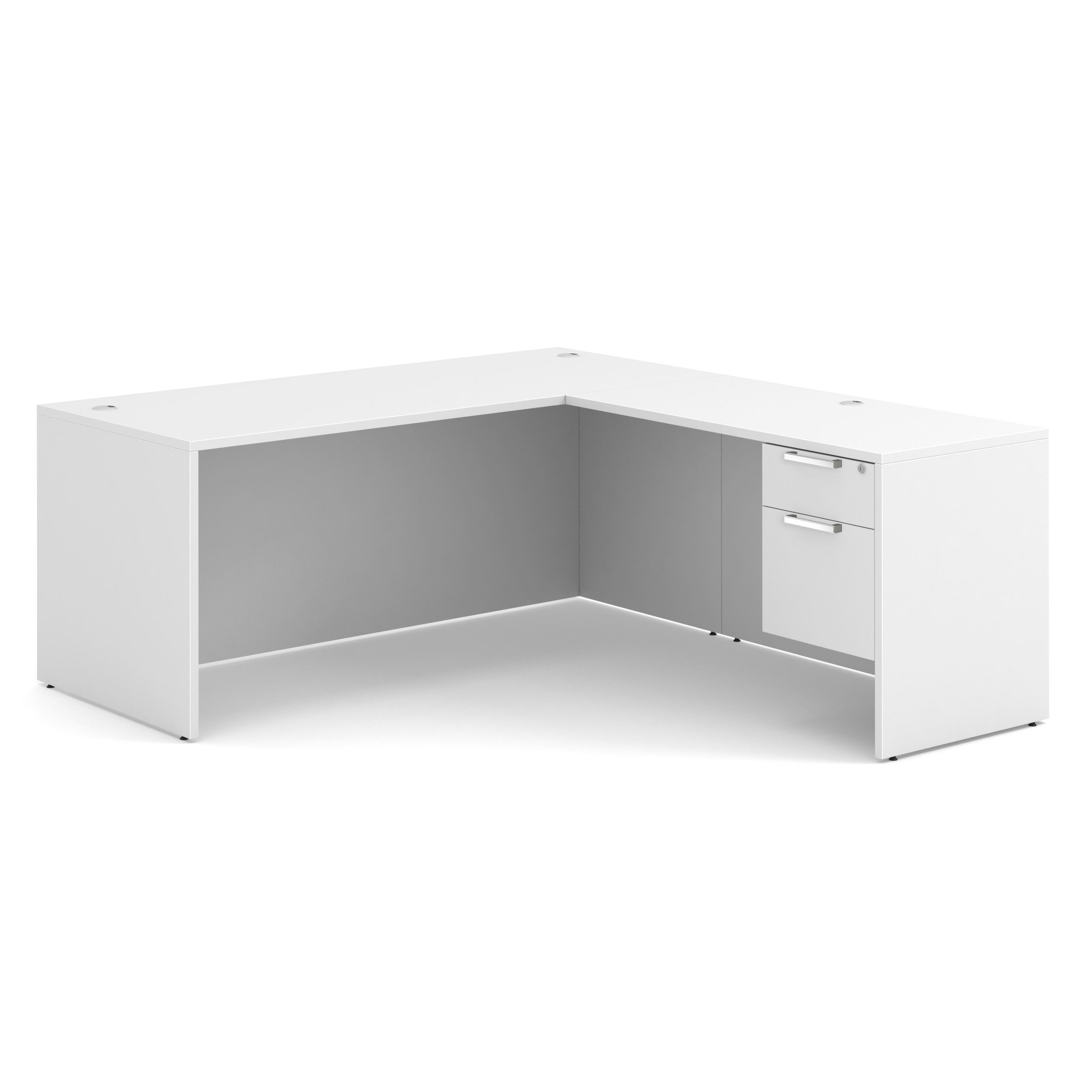 OfficeSource | OS Laminate Collection | Single 3/4 Pedestal ''L'' Desk - 71'' x 30''