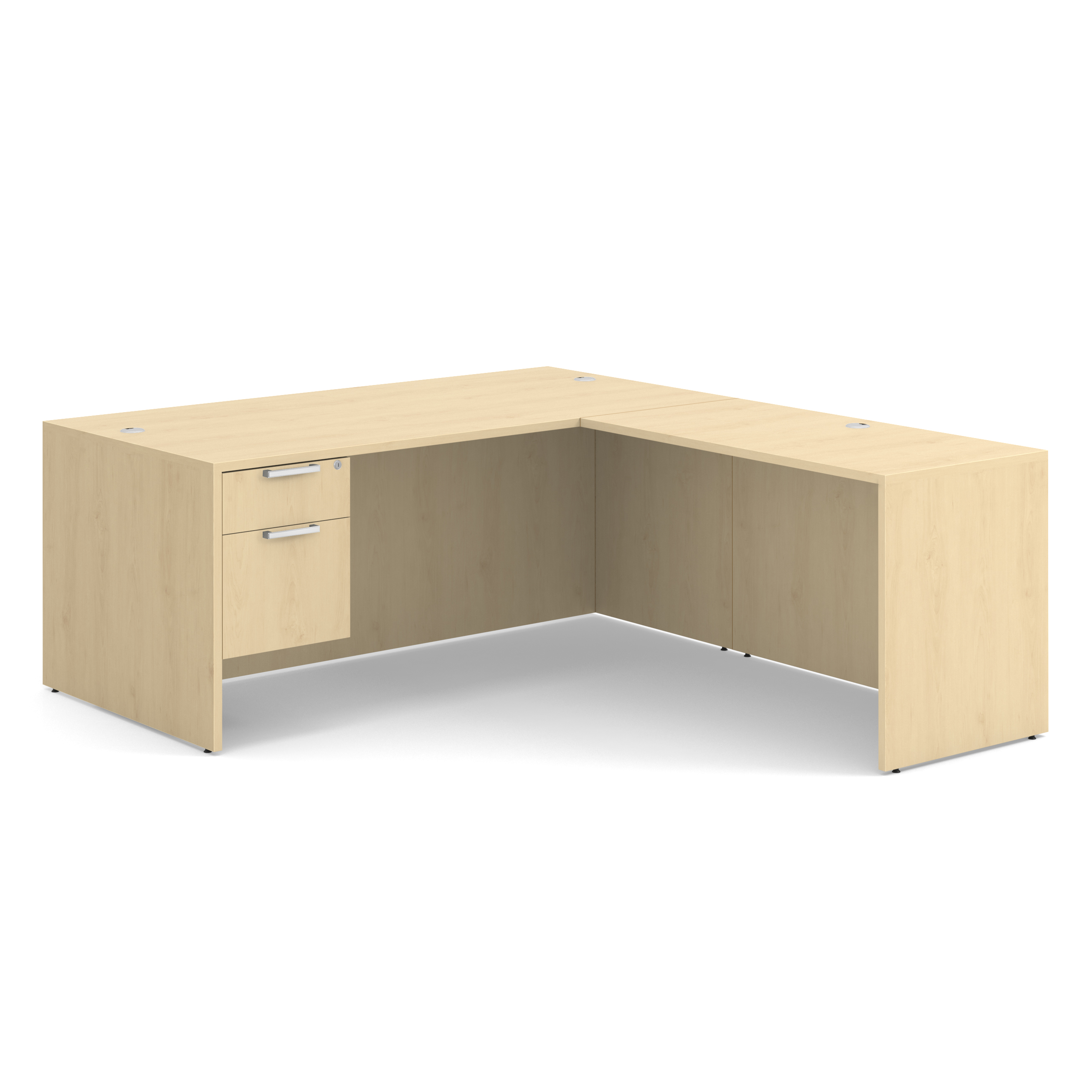 OS Laminate Single 3/4 Pedestal L-Desk - 71'' x 36'' - Maple