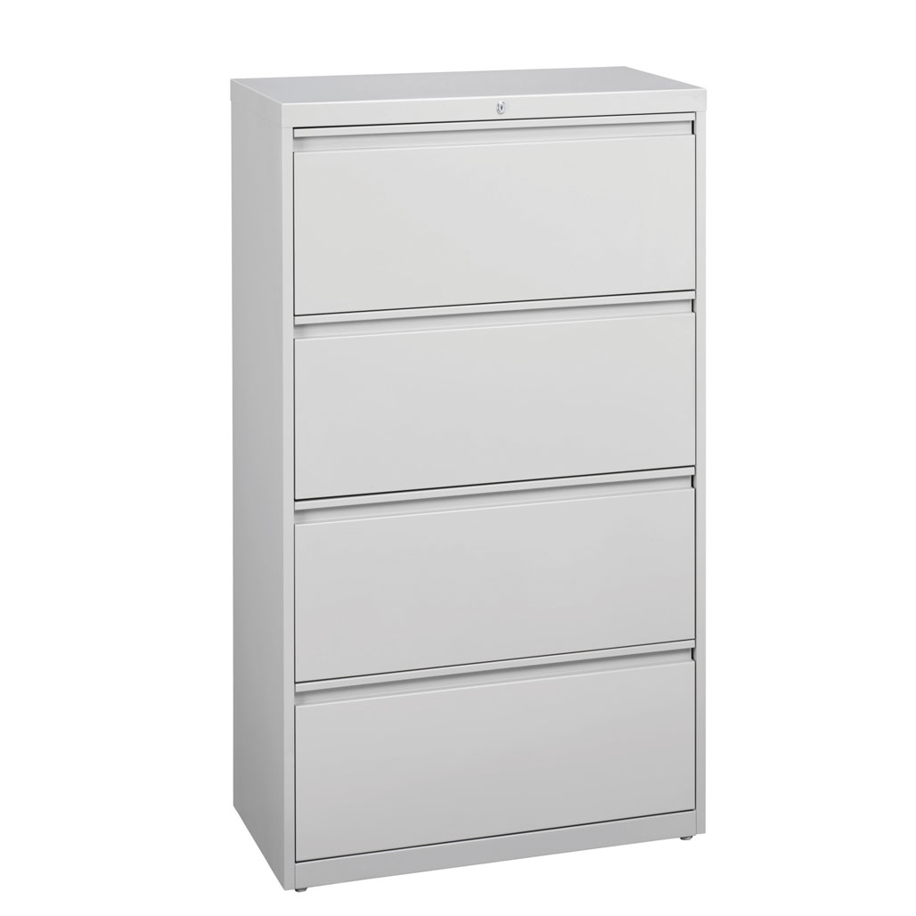 OfficeSource Steel Lateral File Collection 4 Drawer Lateral File Cabinet, 30" Wide
