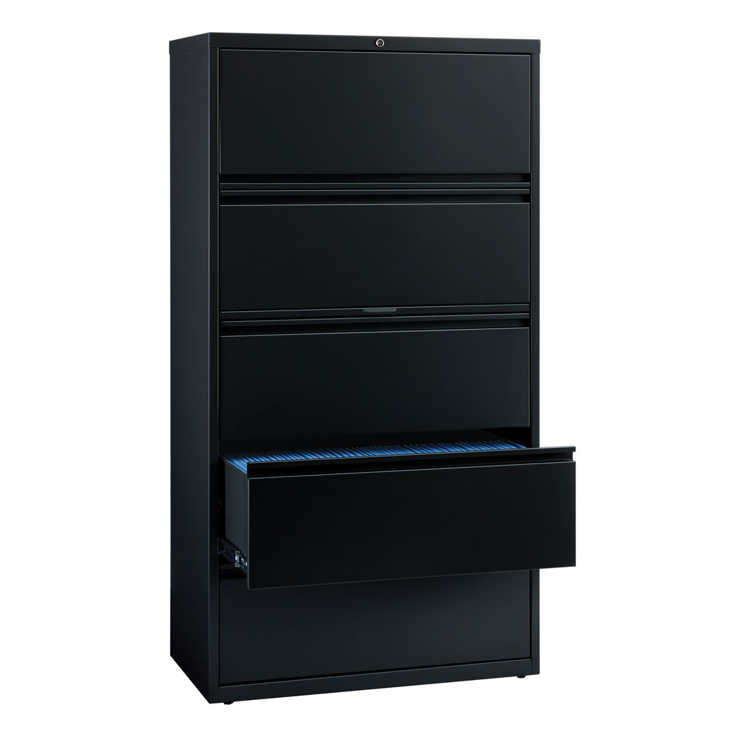 OfficeSource Steel Lateral File Collection 5 Drawer Lateral File Cabinet, 30" Wide