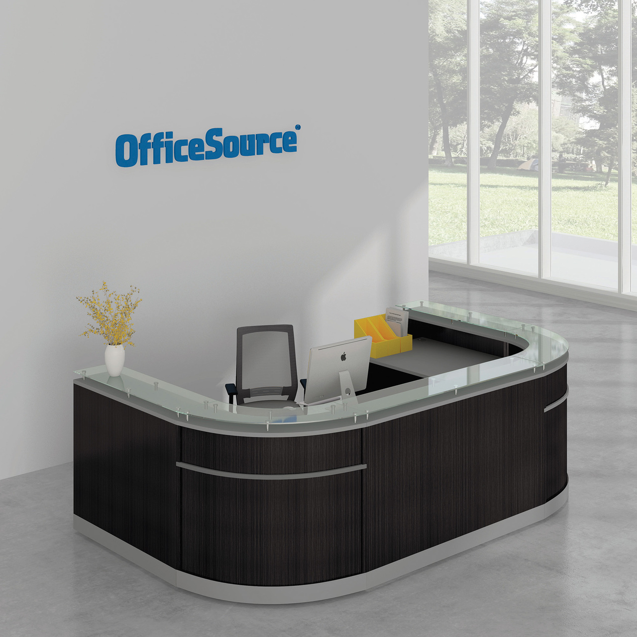 OfficeSource Cosmo Collection U Shape Reception Typical - COSMO7 - Steely Gray