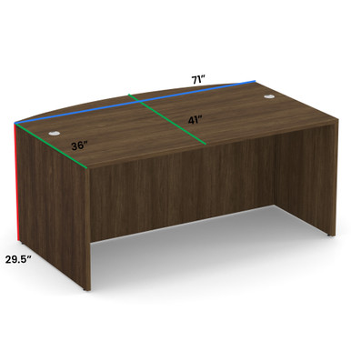 OS Laminate 71'' Bow Front Desk Shell - Java – view 10
