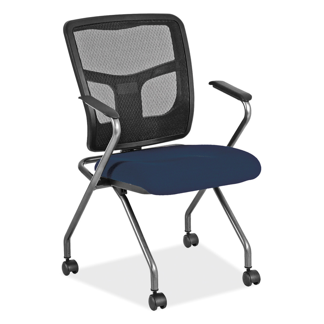 OfficeSource | CoolMesh Collection | Nesting Chair with Titanium Gray Frame
