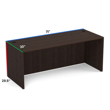 OS Laminate Desk Shell - 71'' x 30'' - Java – view 11