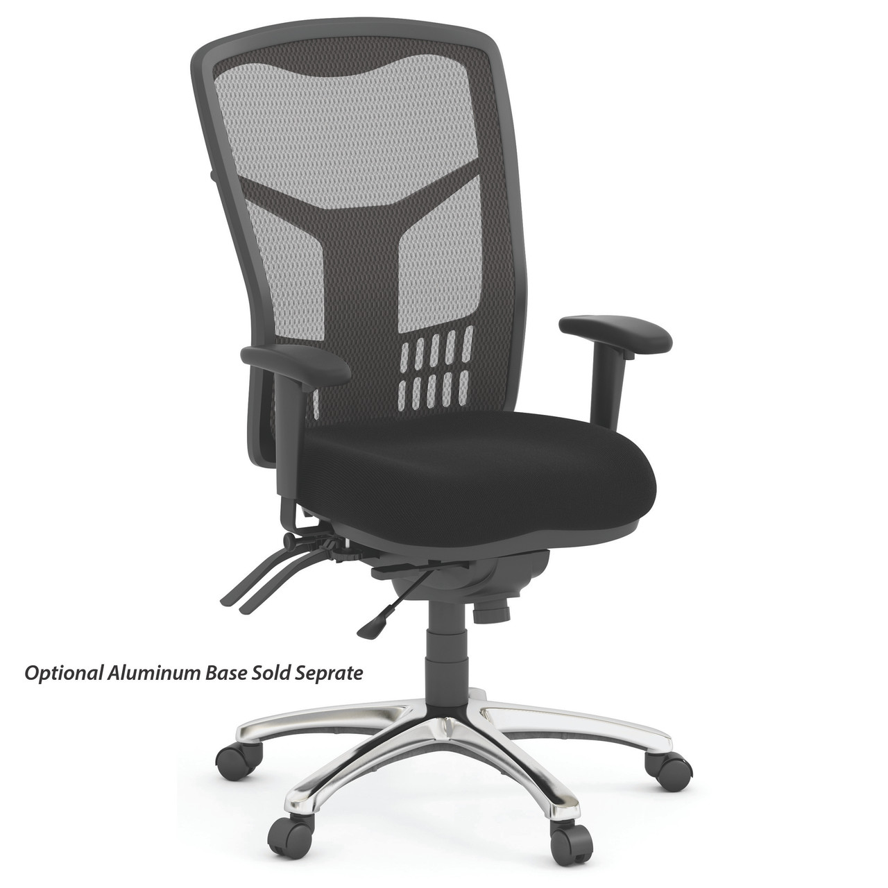 OfficeSource | CoolMesh Collection | Multi-Function High Back with Seat Slider and Black Frame