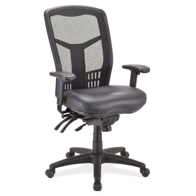 OfficeSource | CoolMesh Collection | Multi-Function High Back with Seat Slider and Black Frame - Celestial Blue Fabric Seat – view 9