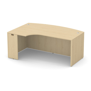 OfficeSource | OS Laminate | Bow Front Desk Shell with Left Corner Extension - Java – view 11