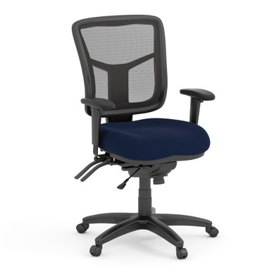 OfficeSource | CoolMesh | Multi Function, Mid Back Chair with Seat Slider and Black Frame - Fabric