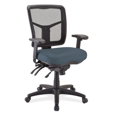 OfficeSource | CoolMesh | Multi Function, Mid Back Chair with Seat Slider and Black Frame - Black Fabric Seat – view 10