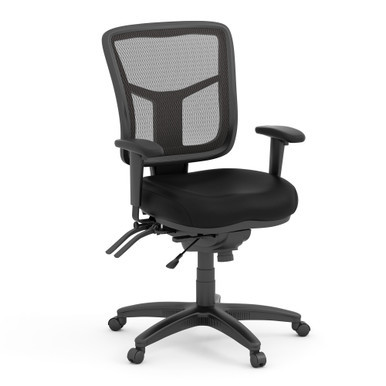 OfficeSource | CoolMesh | Multi Function, Mid Back Chair with Seat Slider and Black Frame - Black Fabric Seat – view 13