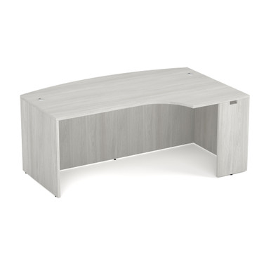 OfficeSource | OS Laminate | Bow Front Desk Shell with Right Corner Extension - American Elm – view 10
