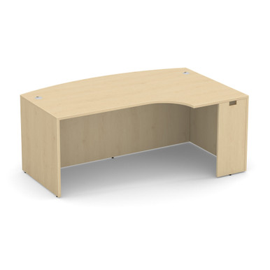 OfficeSource | OS Laminate | Bow Front Desk Shell with Right Corner Extension - American Elm – view 11