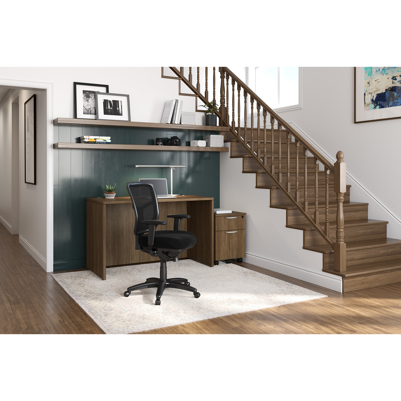 OfficeSource | CoolMesh Basic | Task Chair with Fabric Seat and Black Frame