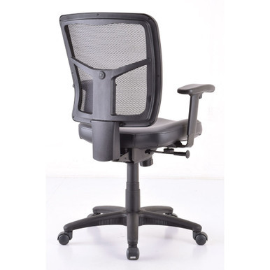 OfficeSource | CoolMesh Basic | Task Chair with Fabric Seat and Black Frame - Ash Gray Antimicrobial Seat – view 15