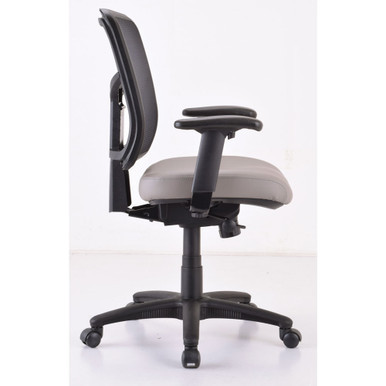 OfficeSource | CoolMesh Basic | Task Chair with Fabric Seat and Black Frame - Ash Gray Antimicrobial Seat – view 17