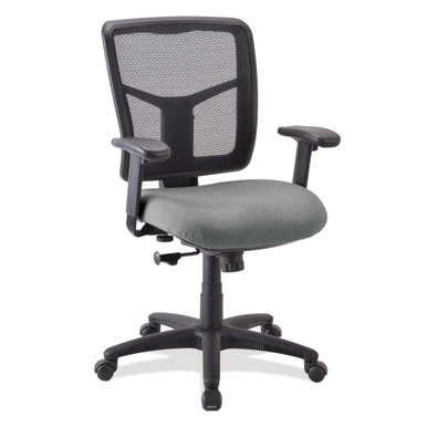 OfficeSource | CoolMesh Basic | Task Chair with Fabric Seat and Black Frame - Ash Gray Antimicrobial Seat – view 18