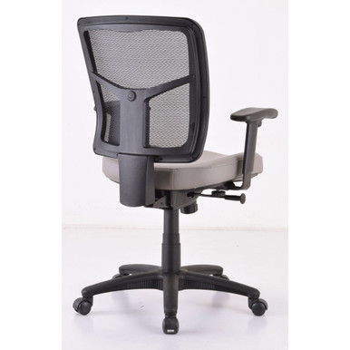 OfficeSource | CoolMesh Basic | Task Chair with Fabric Seat and Black Frame - Ash Gray Antimicrobial Seat – view 19