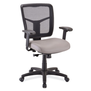 OfficeSource | CoolMesh Basic | Task Chair with Fabric Seat and Black Frame - Ash Gray Antimicrobial Seat – view 20