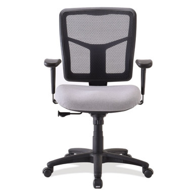 OfficeSource | CoolMesh Basic | Task Chair with Fabric Seat and Black Frame - Ash Gray Antimicrobial Seat – view 21