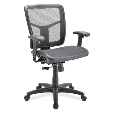 OfficeSource | CoolMesh Basic | Task Chair with Fabric Seat and Black Frame - Ash Gray Antimicrobial Seat – view 27