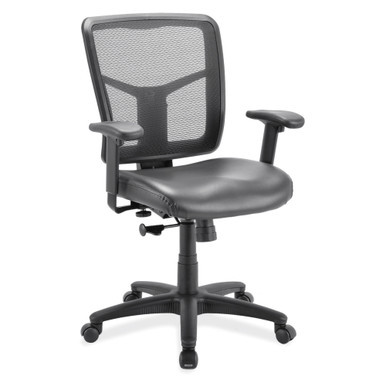 OfficeSource | CoolMesh Basic | Task Chair with Fabric Seat and Black Frame - Ash Gray Antimicrobial Seat – view 28