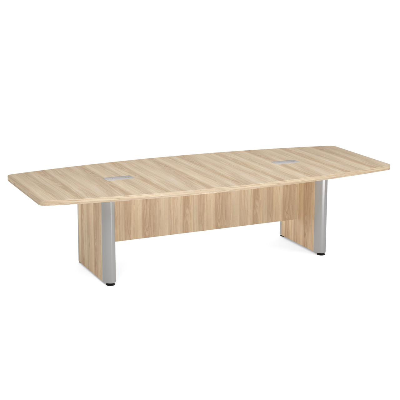 OfficeSource | OS Conference Tables | Boat Shaped Conference Table with Elliptical Base - 10'