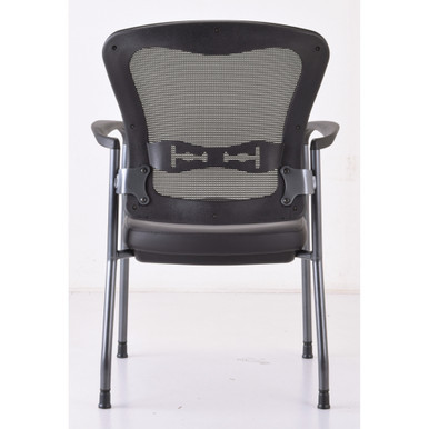 OfficeSource | CoolMesh | Mesh Back Guest Chair with Arms and Titanium Gray Frame - Black Fabric Seat - Titanium Gray – view 9