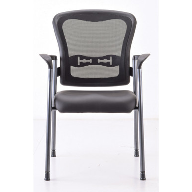 OfficeSource | CoolMesh | Mesh Back Guest Chair with Arms and Titanium Gray Frame - Black Fabric Seat - Titanium Gray – view 10