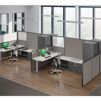 OfficeSource | OS Panels | 48''W Upholstered Panel - Pewter - Charcoal – view 3