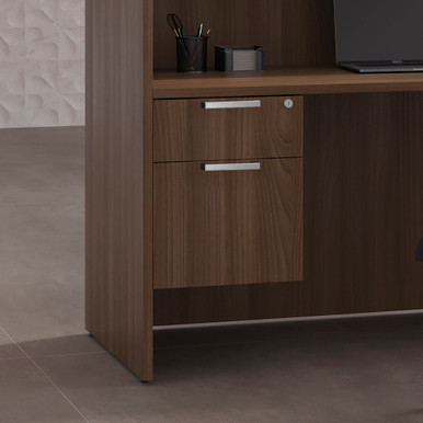 OfficeSource | OS Laminate | 2 Drawer Hanging Pedestal - Box/File - 15.5''W x 19''D - Mahogany – view 12