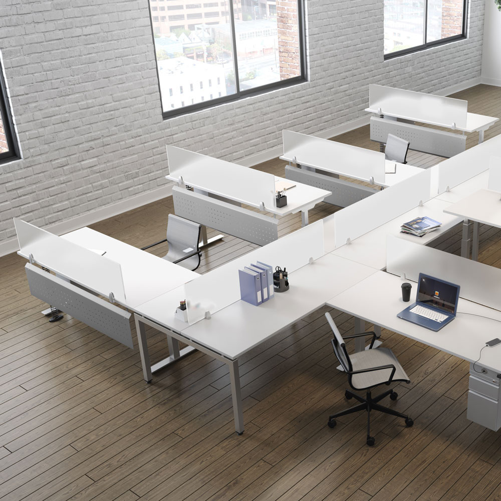 OfficeSource | StandUp Standing Desk Collection | Metal Perforated Modesty Panel - 65"W