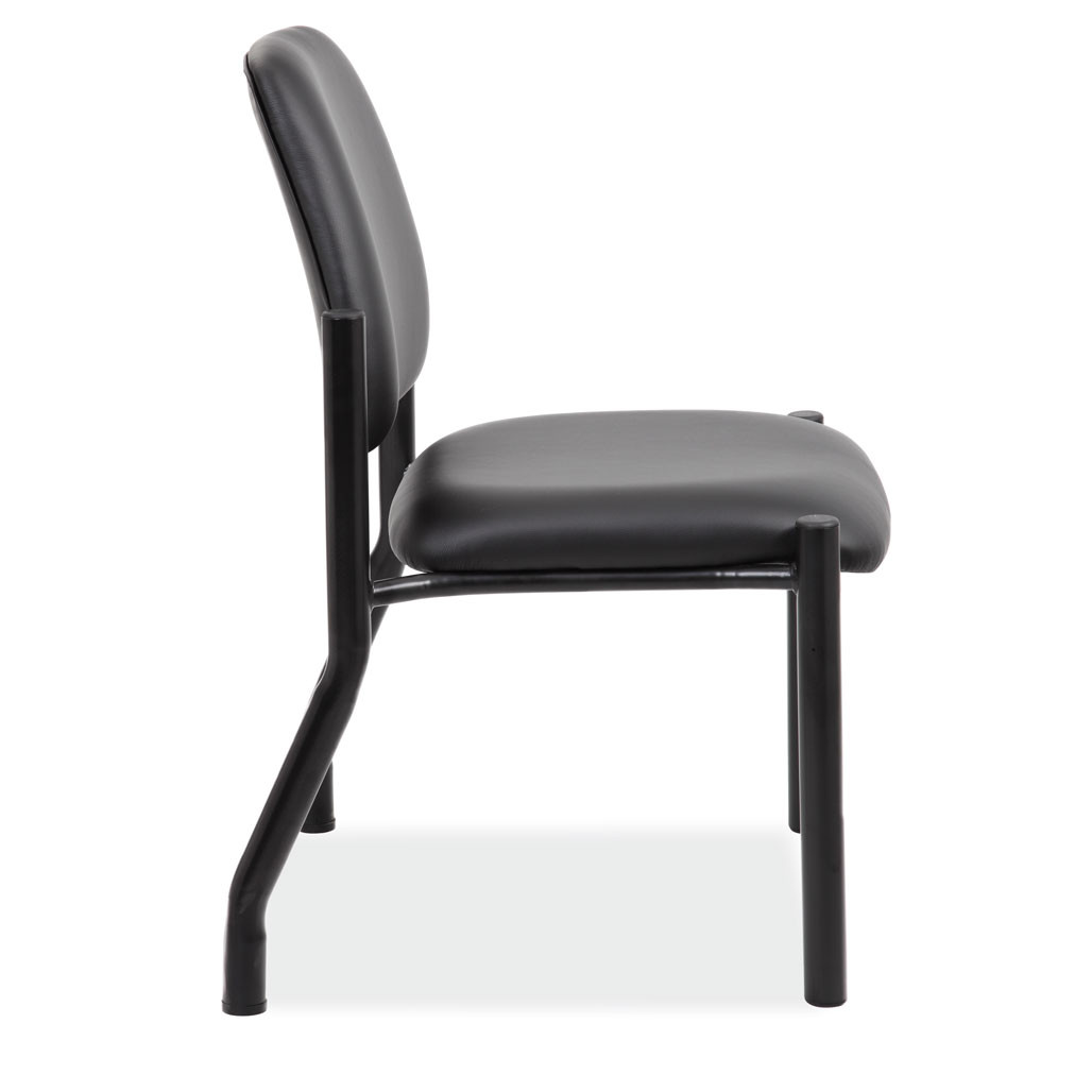 OfficeSource | Big & Tall | Armless Guest Chair with Black Frame - 23"W
