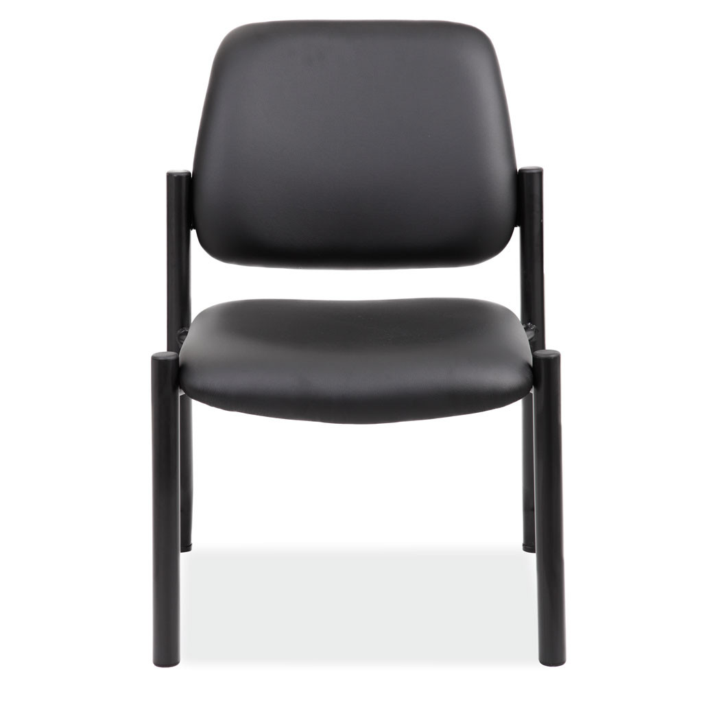 OfficeSource | Big & Tall | Armless Guest Chair with Black Frame - 23"W