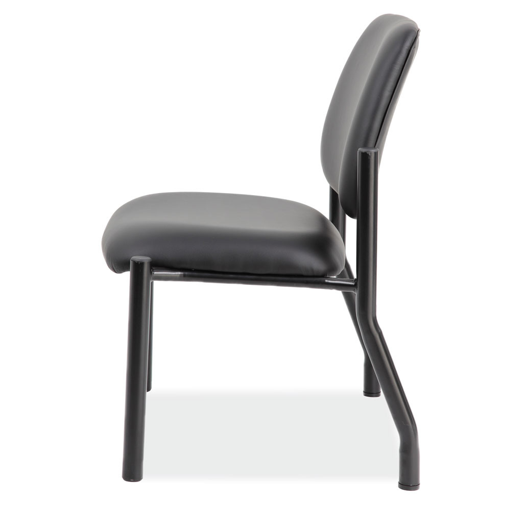OfficeSource | Big & Tall | Armless Guest Chair with Black Frame - 23"W