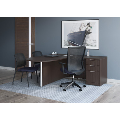 OfficeSource | Parson | Armless Micro Mesh Back Side Chair - Fabric - Red Seat with Black Back - Black – view 17