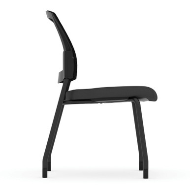 OfficeSource | Parson | Armless Micro Mesh Back Side Chair - Fabric - Red Seat with Black Back - Black – view 11