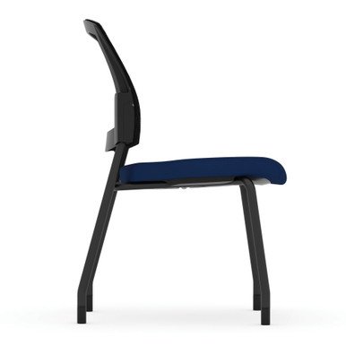 OfficeSource | Parson | Armless Micro Mesh Back Side Chair - Fabric - Red Seat with Black Back - Black – view 10