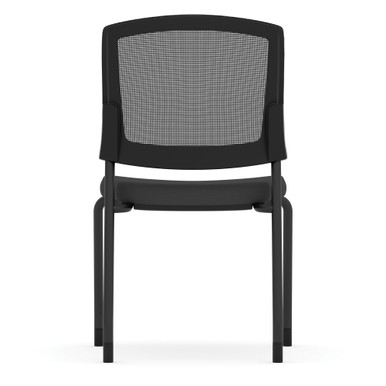OfficeSource | Parson | Armless Micro Mesh Back Side Chair - Fabric - Red Seat with Black Back - Black – view 13