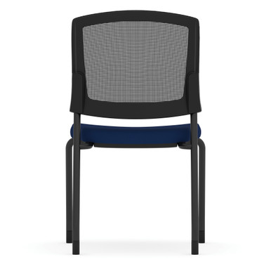 OfficeSource | Parson | Armless Micro Mesh Back Side Chair - Fabric - Red Seat with Black Back - Black – view 12