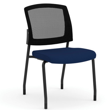 OfficeSource | Parson | Armless Micro Mesh Back Side Chair - Fabric - Red Seat with Black Back - Black – view 9
