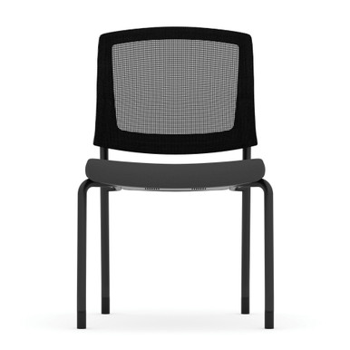OfficeSource | Parson | Armless Micro Mesh Back Side Chair - Fabric - Red Seat with Black Back - Black – view 14
