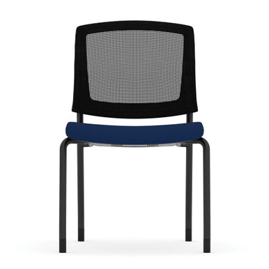 OfficeSource | Parson | Armless Micro Mesh Back Side Chair - Fabric - Red Seat with Black Back - Black – view 15