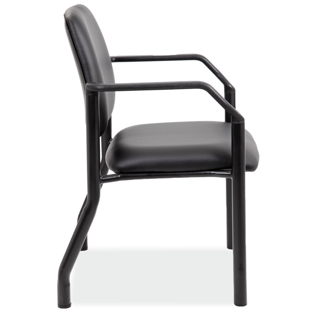 OfficeSource | Big & Tall | Guest Chair with Arms and Black Frame - 22"W